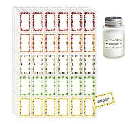 Jam Jar Labels, 510 PCS Waterproof Food Label Stickers Self Adhesive Easy Peel Writeable Stickers for Glass Jars, Food Containers & Kitchen (Square)