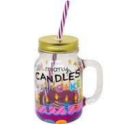 Jam Jar So Many Candles So Little Cake Retro Glass Jar With Straw Xmas Gift