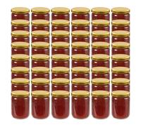 Jam Jars 230ml 6.5x9cm Glass Red and White Lids Set of 48 Preserving for Canning