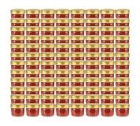 Jam Jars Glass With Gold Lid 110 ml 7 x 7 x 6 cm Set of 96
