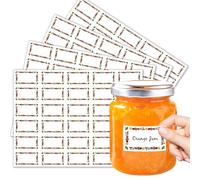 Jam Labels for Jars, 600 Pcs Jam Jar Labels Self Adhesive Easy Peel, Waterproof Food Label Stickers Freezer with Easy Write Surface for Kitchen Food Bottle Preserves Containers