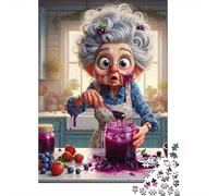 Jam Making Granny Jigsaw Puzzles 1000Pc Recycled Paper Berry MessPuzzle for Adults Jigsaw Puzzle Difficult Challenging Home Activity Fun Present for Home 38x26cm/1000pcs
