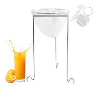 Jam Making Strainer Funnel, Stainless Steel Jelly Strainer Stand and Bag, Reusable Jam Straining Kit with 3 Hook Legs and Nylon Material Bag, Detachable Washable Jelly Bags for Juice, Soy Milk & More
