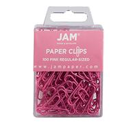 JAM PAPER Colorful Standard Paper Clips - Regular 1 Inch - Pink Paperclips - 100/Pack