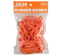 JAM PAPER Durable Rubber Bands - Size 64 - Orange Multi-Purpose Rubberbands - 100/Pack