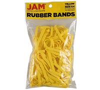 JAM PAPER Durable Rubber Bands - Size 64 - Yellow Multi-Purpose Rubberbands - 100/Pack