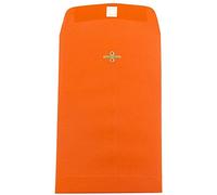 JAM PAPER Open End Envelopes with Clasp Closure - 6 x 9 - Orange Recycled - 25/Pack