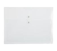 JAM PAPER Plastic Envelopes with Button & String Tie Closure - Letter Booklet - 9 3/4 x 13 - White - 3/Pack