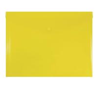 JAM Paper Plastic Envelopes with Snap Closure - Letter Booklet - 9 3/4 x 13 - Yellow - 3/Pack