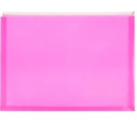 JAM Paper Plastic Envelopes with Zip Closure - Letter Booklet - 9 3/4 x 13 - Hot Pink - 3/Pack