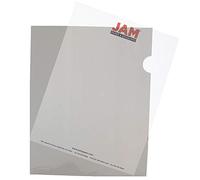 JAM Paper Plastic File Jackets - Letter Size - 228.6 x 292.1 mm - Smoke Gray Project Pockets - 12 Page Protectors/Pack