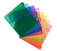 JAM PAPER Plastic Index 8-Tab Dividers w/Double Pockets - 9 3/4 x 11 1/2 - Assorted Multi-Color - 8 Tabbed Dividers/Pack