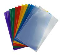 JAM PAPER Plastic Sleeves - Legal Size - 9 x 14 1/2 - Assorted Color Project Pockets - 12 Page Protectors/Pack