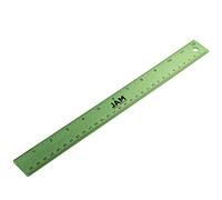 JAM PAPER Stainless Steel Ruler - 30.48 cm/12 inch - Metal Ruler with Non-Skid Cork Backing - Lime Green - Sold Individually