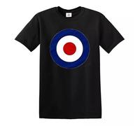 Jam Scooter RAF Logo T-Shirt for Men - Cotton Casual MOD Mens T-Shirt for Gift (Black, XL)