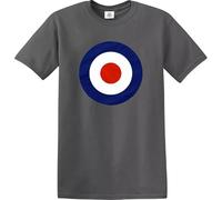 Jam Scooter RAF Logo T-Shirt for Men - Cotton Casual MOD Mens T-Shirt for Gift (Red, S)