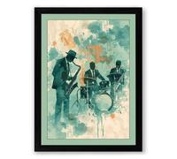 Jam Session Modern Framed Wall Art Print A2 (59.4×42cm) Black, Wall Decor for Living Room, Bedroom, Office & Home, Ready to Hang, Art Gift