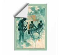 Jam Session Modern Unframed Wall Art Print A3 (42×29.7cm), Wall Decor for Living Room, Bedroom, Office & Home, Art Gift