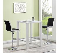 jam square glass white gloss bar table 2 ritz black white stool