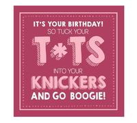 Jam & Toast Birthday Card for Her, And Go Boogie! Female Birthday Card, Pink