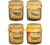 Jam Variety Selection - Pack of 4 x 280g Jars - Unique Flavours: Pumpkin & Walnuts, Fig & Walnuts, Pineapple & Coconut, Tomato - Free of artificial ingredients