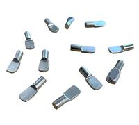 JAM2DAY 12 x Shelf Support Studs Pegs for Standard 5 mm Hole - Strong 60kg Load Capacity (Spade Type - Nickel)