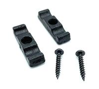 JAM2DAY Pack of 2 Black Turn Buttons/Catches With Screws For Shed Doors, Garden, Pens etc. (Black, 35mm)
