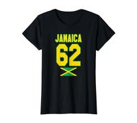 Jamaica 62 Jamaican Independence Flag Value Graphic T-Shirt, Women, Black, M