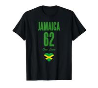Jamaica 62 One Love Independence Jamaican Flag Carnival Value Graphic T-Shirt, Men, Black, L