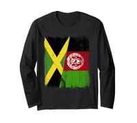 Jamaica Afghanistan Half Flag Jamaican Afghan Heritage Long Sleeve T-Shirt