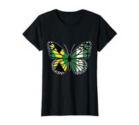 Jamaica and Nigeria Butterfly Half Jamaican Nigerian Roots T-Shirt