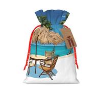 Jamaica Beach Print Drawstring Bags Burlap Gifts Bag With Drawstring Gift Bags For Wedding/Party/Festival/Storage