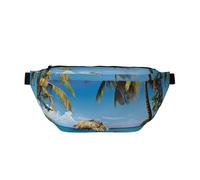 Jamaica Beach Printed Waist Bag Adjustable Bum Bag Lightweight Travel Waist Fanny Pack Belt for Walking Cycling Hiking Travel