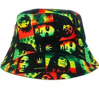 Jamaica Bob Marley Hat Summer Beach Outdoor Fisherman Bob Print Hats for Men Women Unisex 100% Cotton (Green Black)