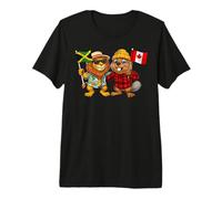 Jamaica Canada Flag Jamaican Roots Canadian Heritage Premium T-Shirt