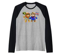 Jamaica Costa Rica Flag Jamaican Roots Costa Rican Heritage Raglan Baseball Tee