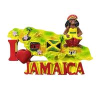 Jamaica Creative Map Refrigerator Magnet 3D Travel Souvenir Fridge Decoration Magnetic Sticker Craft Collection
