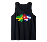 Jamaica & Cuba Hearts Pride Heritage Cuban Flag Jamaican Tank Top