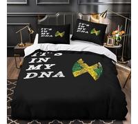 Jamaica DNA Design Quilt Cover 3D Print Extra Soft 3PCs Bed Linen Hidden Zipper Retro Graphic Tee Duvet Cover Premium All Season for Adults Teens Women Kids Girls Boys Youth Super king（260x220cm）