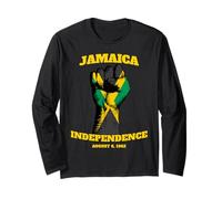 Jamaica Fist Independence Day Jamaican Pride Jamaica Flag Long Sleeve T-Shirt