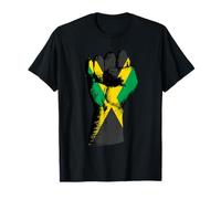 Jamaica Fist Independence Day Jamaican Pride Jamaica Flag T-Shirt