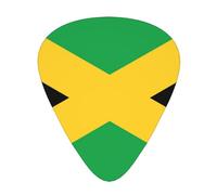 Jamaica-Flag 12 Pack Guitar Picks With 3 Thicknesses And Storage Box, Abs Plectrums For Electric Bass Guitar Players
