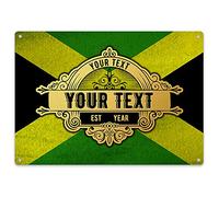 Jamaica Flag Bar Sign - Personalised Home Bar Accessories For Him - Vintage Jamaican Gift For Man Cave or Pub, Home & Kitchen, Large