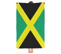 Jamaica Flag Beach Towel Microfiber Quick Dry Bath Towels for Bathroom Adult Pool Camping Travel Swimming Picnic Sports Decor Gifts (52 x 32 Inches)