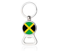 Jamaica Flag Beer Bottle Opener Metal Glass Crystal Keychain Travel Souvenir Gift Keyring Accessories