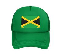 Jamaica Flag Black Unisex Baseball Cap - Breathable mesh Golf hat, Adjustable Outdoor Sports Sun hat, Green, One Size