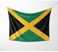 Jamaica Flag Blanket - Jamaican National Flag Throw in Cuddle or Polar Fleece - Small, Medium or Large for Rugby & Football Fans - Jamaica Bedroom Home Decor