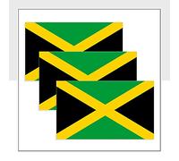 Jamaica Flag Car Stickers Pack of 3 (100 x 60 mm) Waterproof JAM Label for Bike Van Laptop Helmet Windows Packwith® #P1112