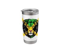 Jamaica Flag Colors Lion Head Stainless Steel Insulated Tumbler
