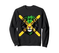 Jamaica Flag Colors Lion Head Sweatshirt